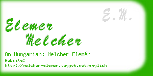 elemer melcher business card